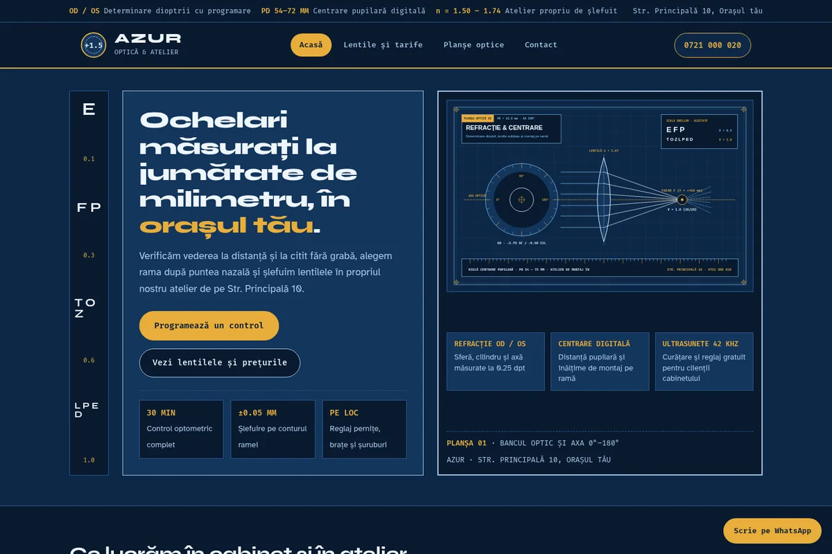 Pagina Acasă a machetei AZUR