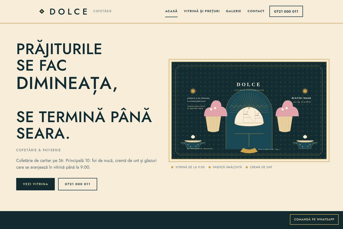 Pagina Acasă a machetei DOLCE