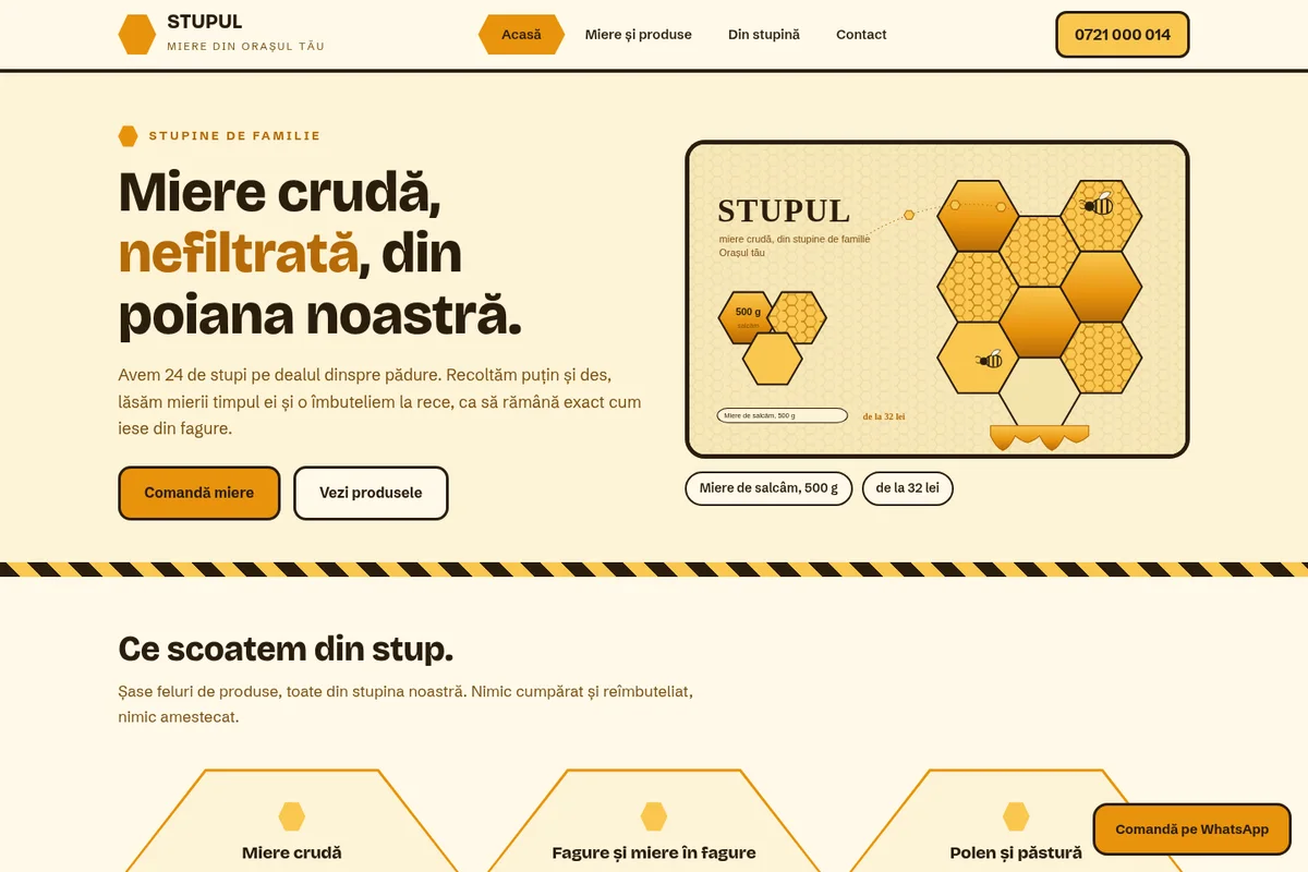 Pagina Acasă a machetei STUPUL