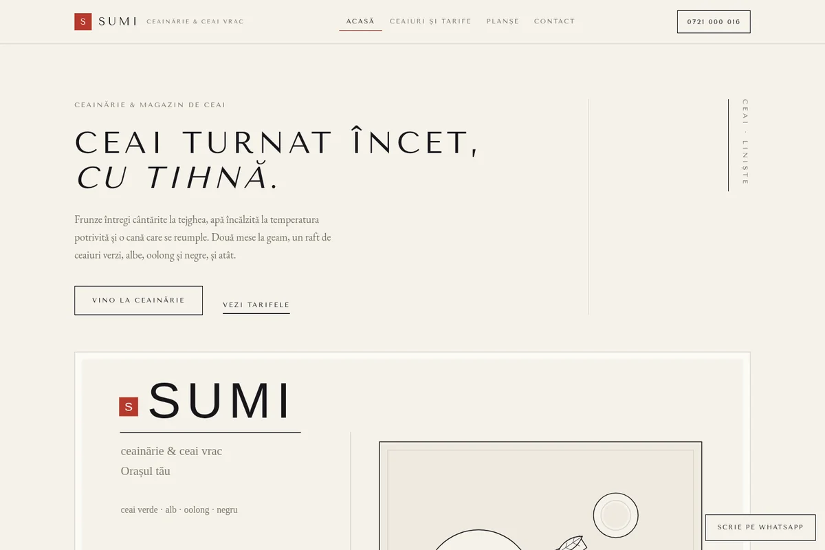 Pagina Acasă a machetei SUMI