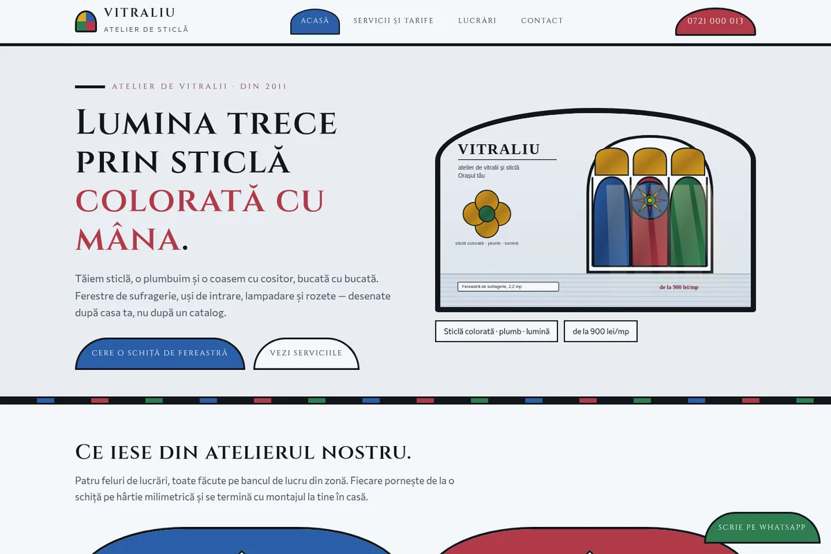 Pagina Acasă a machetei VITRALIU